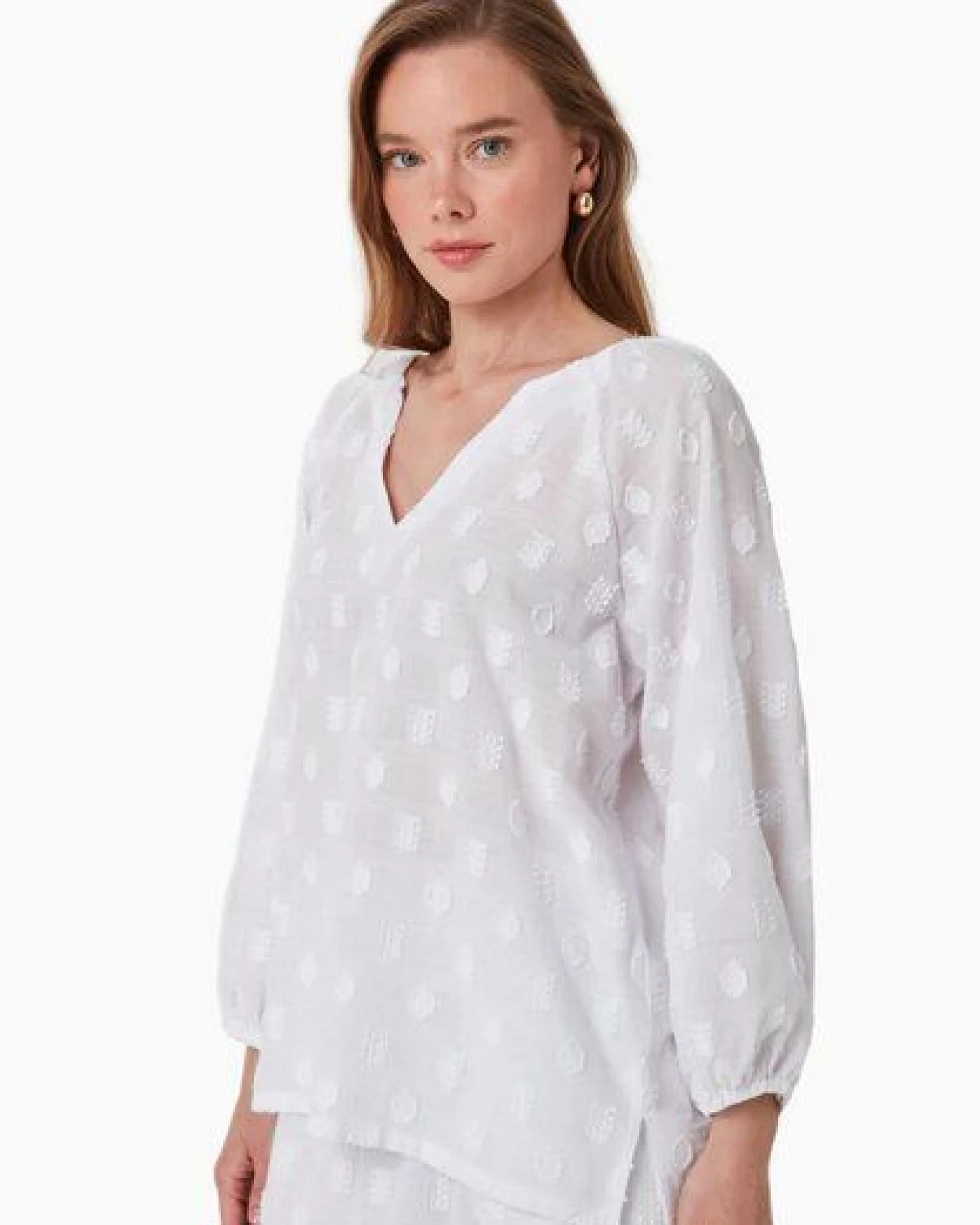 ORGANICATION Bluse aus Bio-Baumwolle im Jacquardgewebe – Ansicht 3