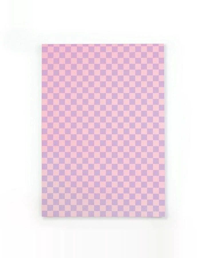 Bow & Hummingbird Notizblock Karo Rosa/Lila aus Recyclingpapier