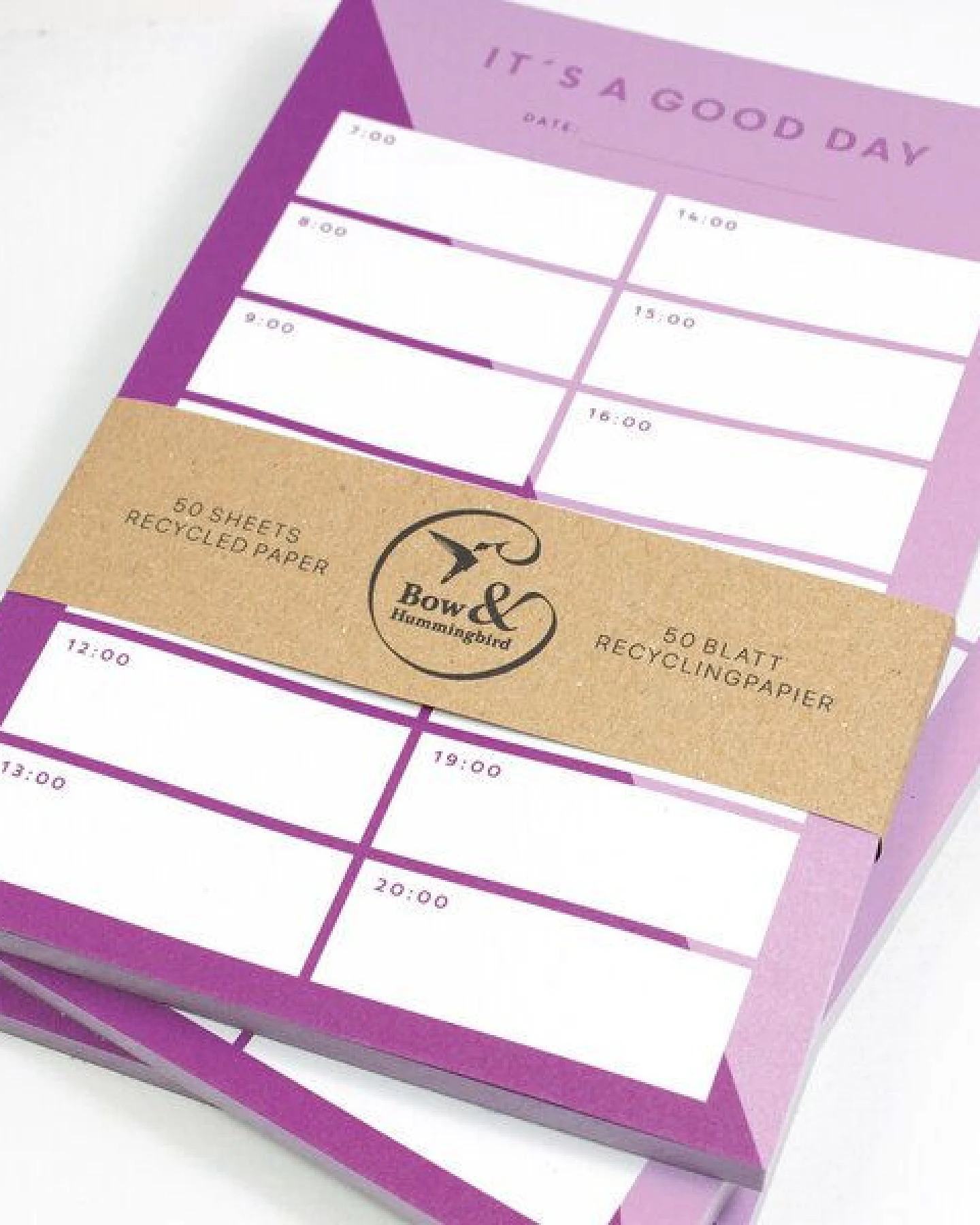 Bow & Hummingbird Notizblock „It’s a good day“ aus Recyclingpapier – Ansicht 2
