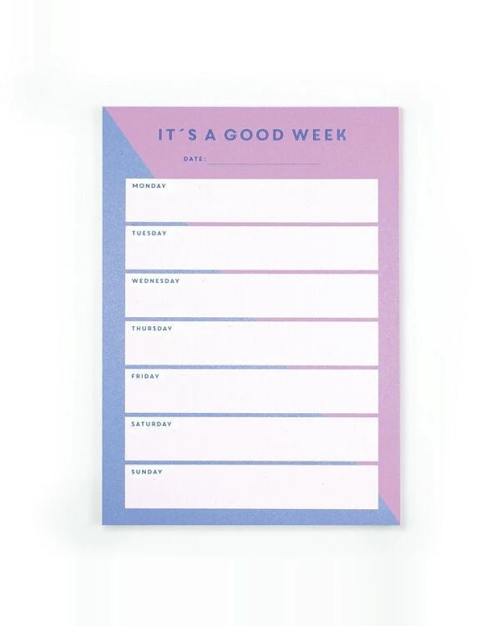 Bow & Hummingbird Notizblock „It´s a good Week“ aus Recyclingpapier