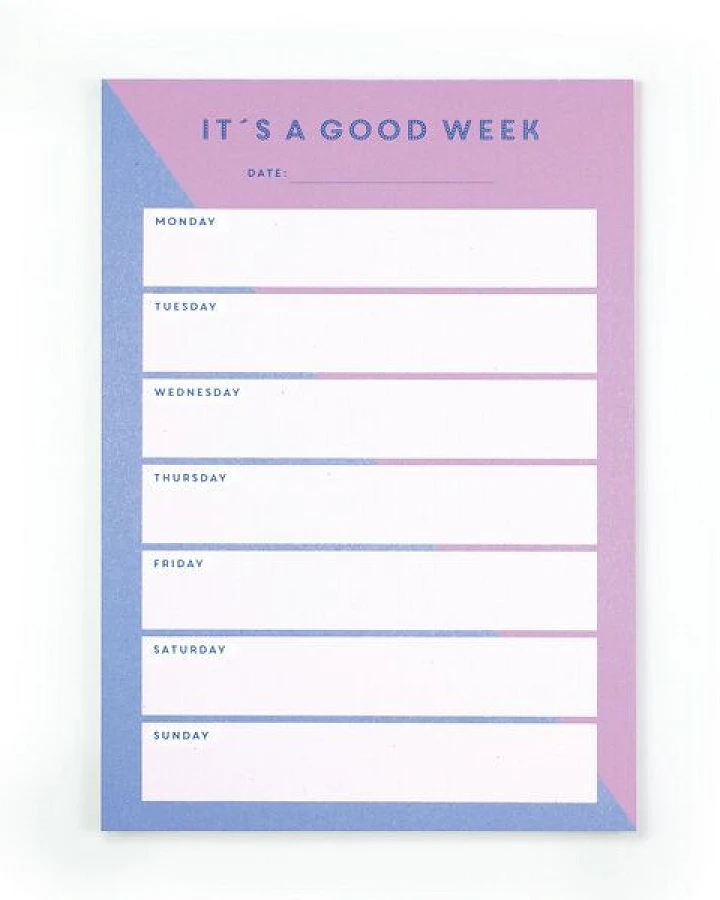 Bow & Hummingbird Notizblock „It´s a good Week“ aus Recyclingpapier