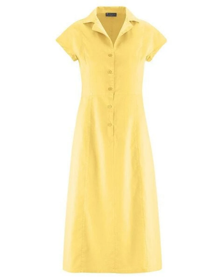 HempAge Damen schlichtes Hemdblusenkleid Hanf/Biobaumwolle