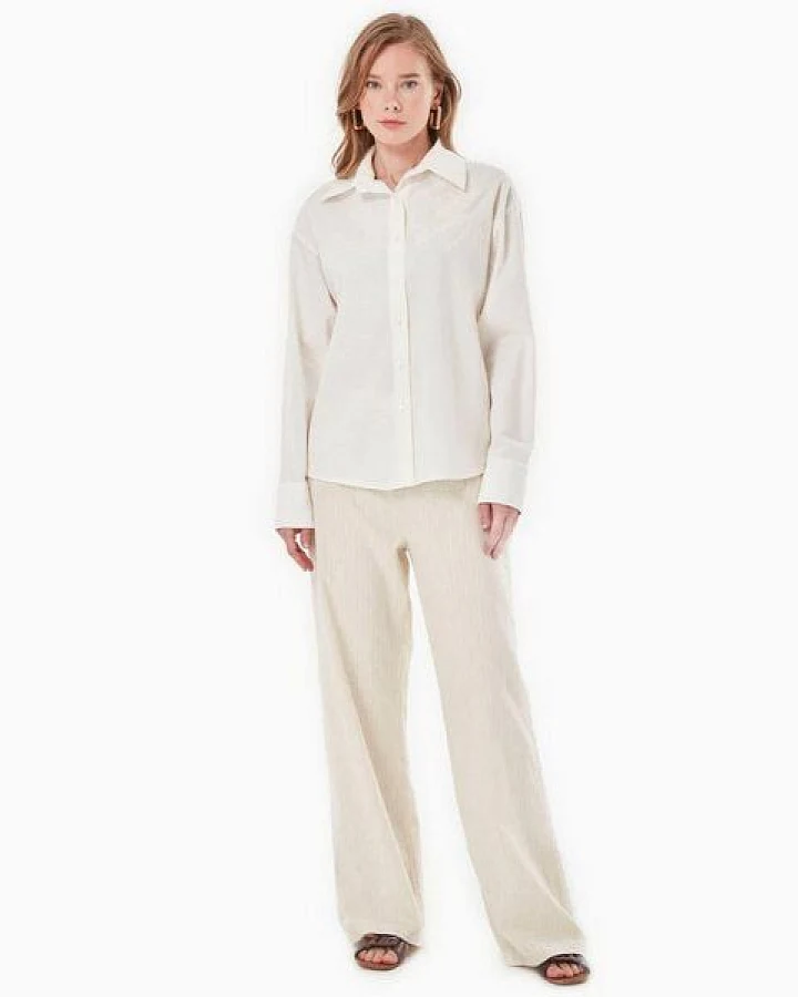 ORGANICATION Bluse aus Bio-Baumwolle und Leinen