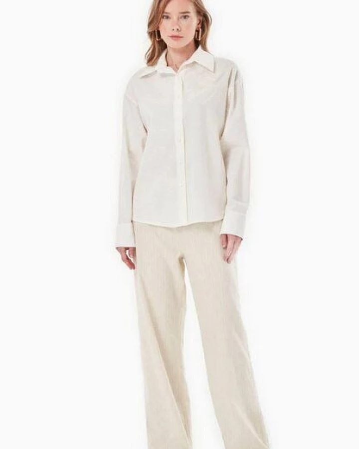 ORGANICATION Bluse aus Bio-Baumwolle und Leinen