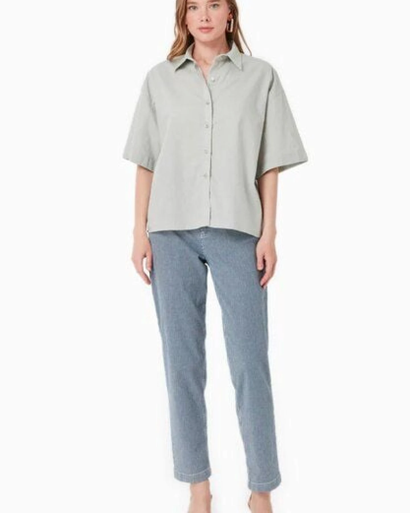 ORGANICATION Bluse aus Bio-Baumwolle und Leinen – Ansicht 2