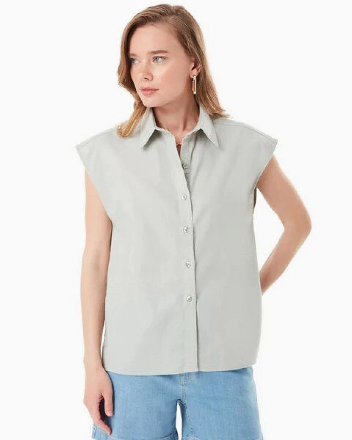 ORGANICATION Bluse aus Bio-Baumwolle und Leinen