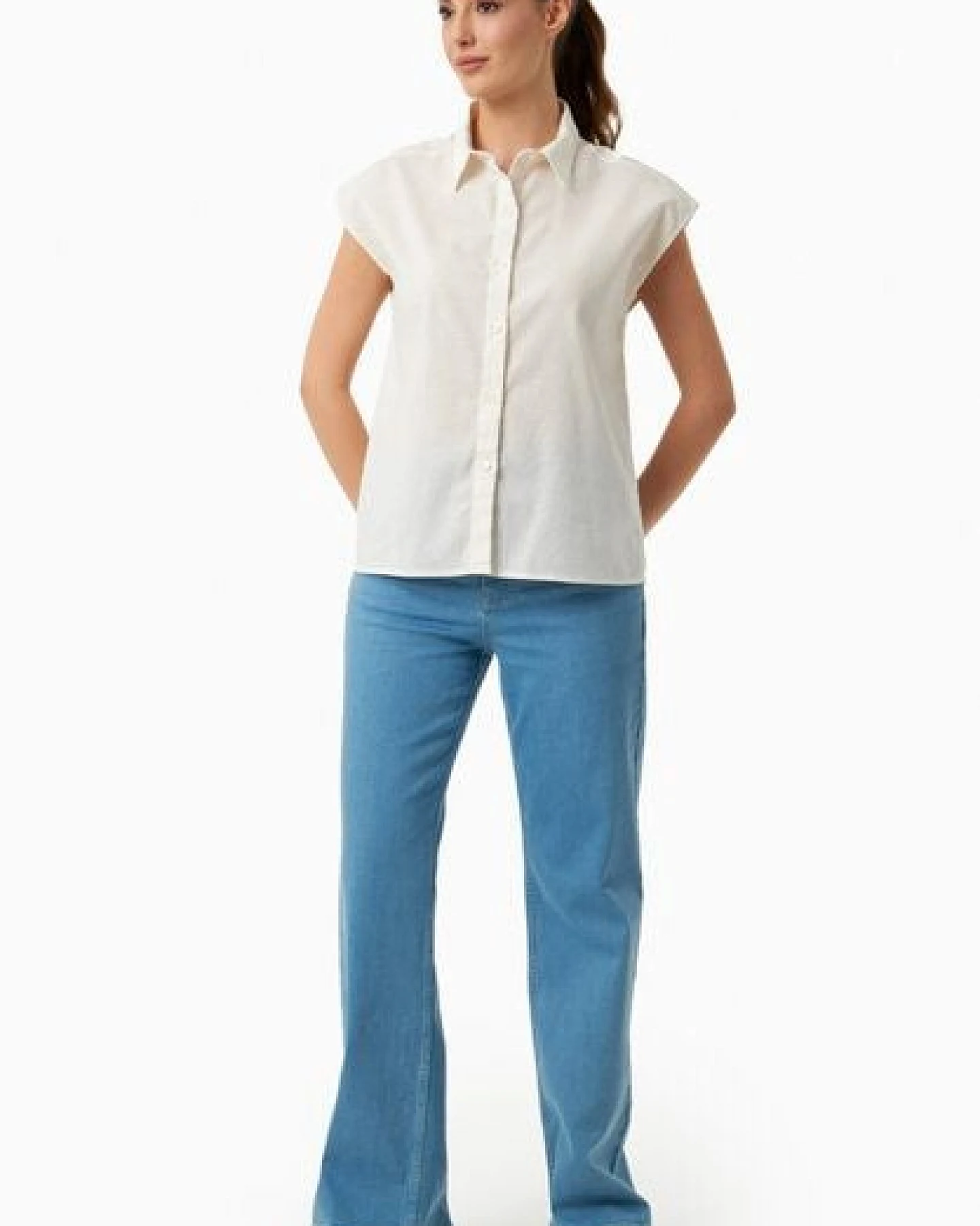 ORGANICATION Bluse aus Bio-Baumwolle und Leinen – Ansicht 2