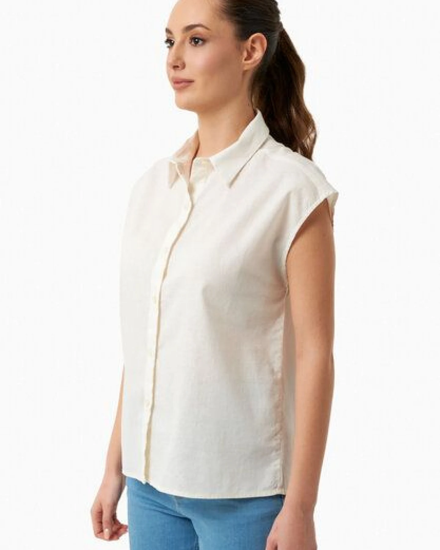 ORGANICATION Bluse aus Bio-Baumwolle und Leinen – Ansicht 3