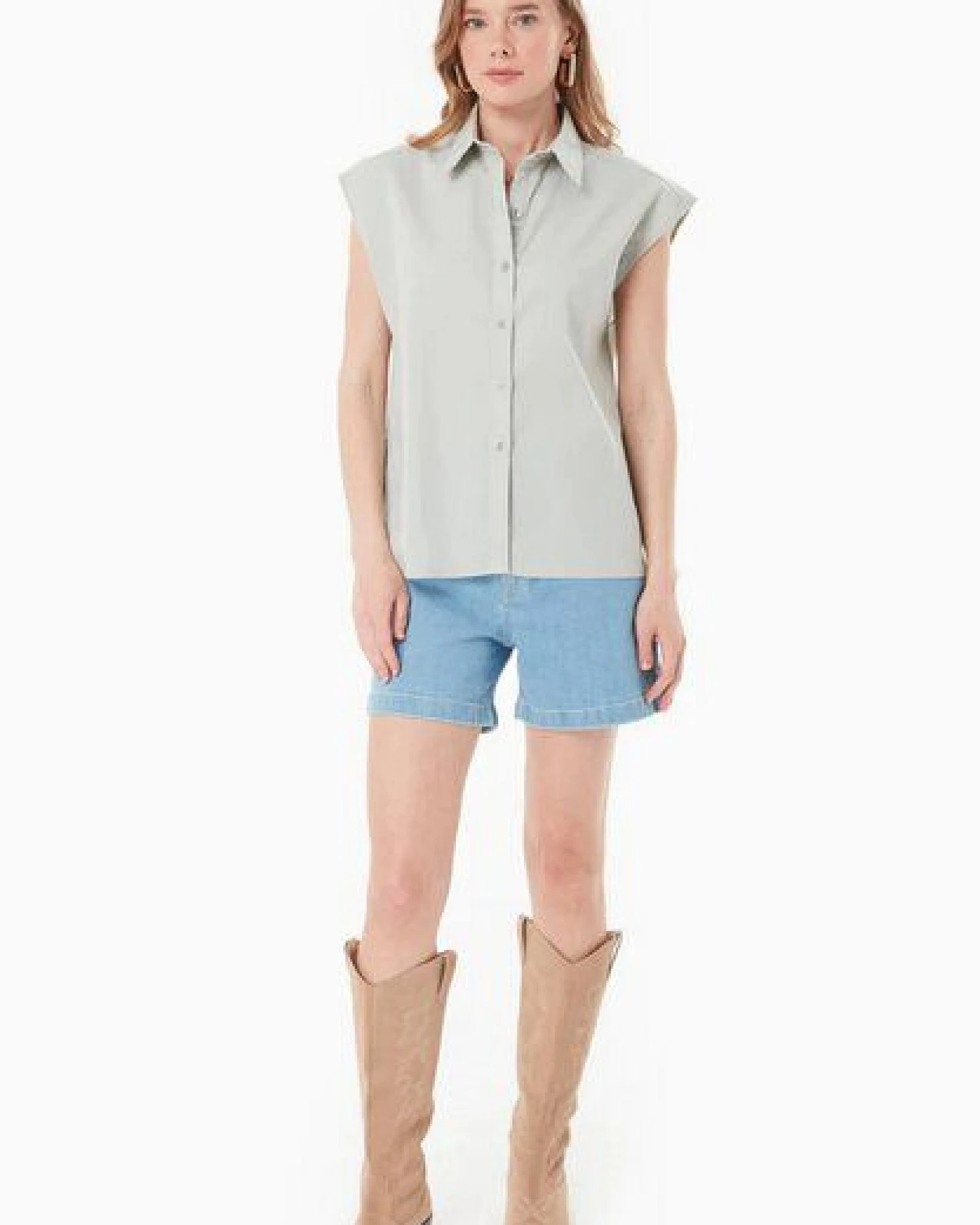ORGANICATION Bluse aus Bio-Baumwolle und Leinen – Ansicht 2