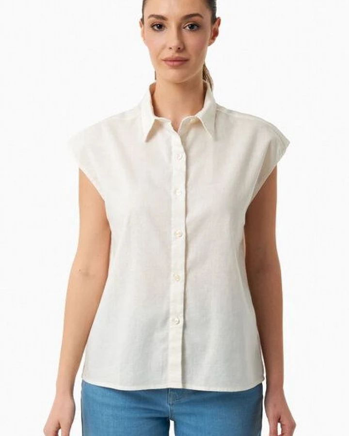 ORGANICATION Bluse aus Bio-Baumwolle und Leinen