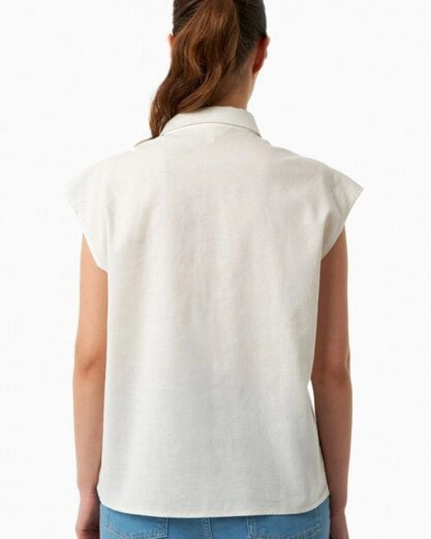 ORGANICATION Bluse aus Bio-Baumwolle und Leinen – Ansicht 4