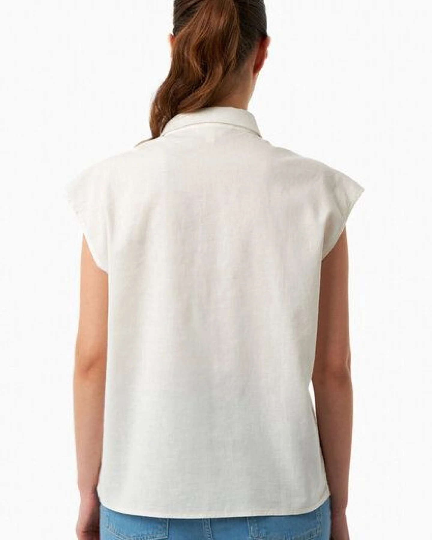 ORGANICATION Bluse aus Bio-Baumwolle und Leinen – Ansicht 4