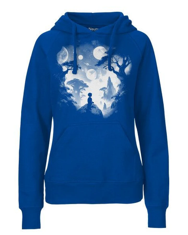 HANDGEDRUCKT "Inner Child" Frauen Hoody aus reiner Biobaumwolle (kbA)