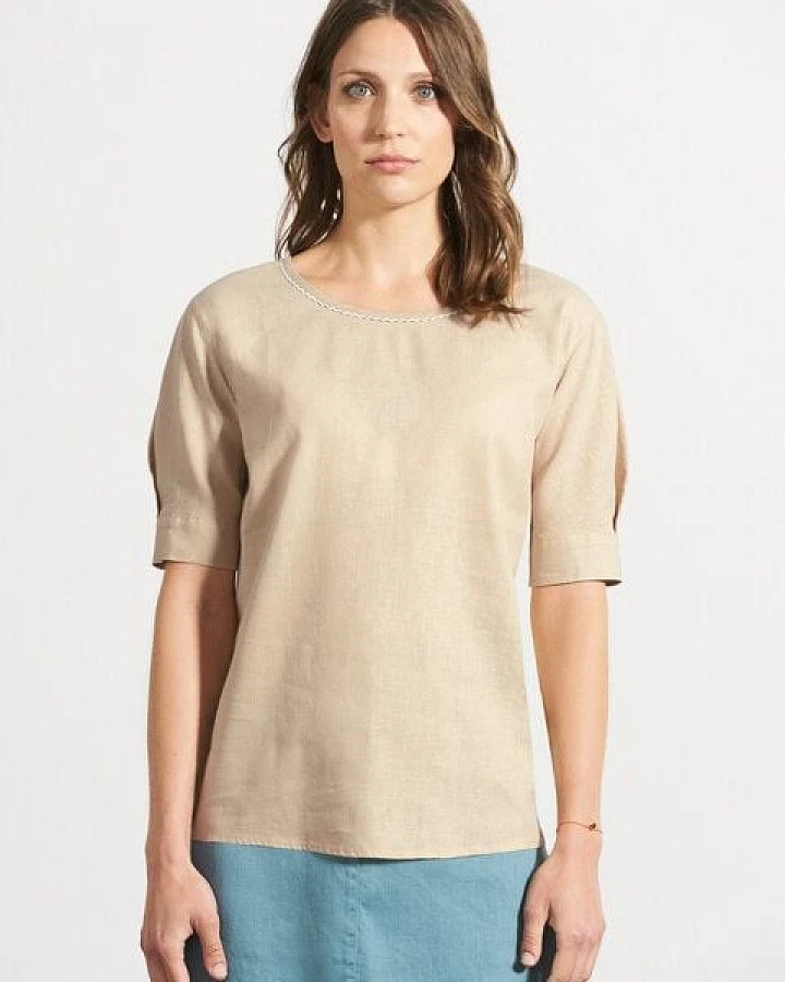 HempAge Feminine Halbarmbluse Hanf/Biobaumwolle