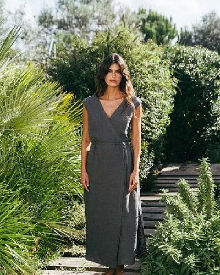 AmourLinen Wickelkleid aus Leinen AURORA