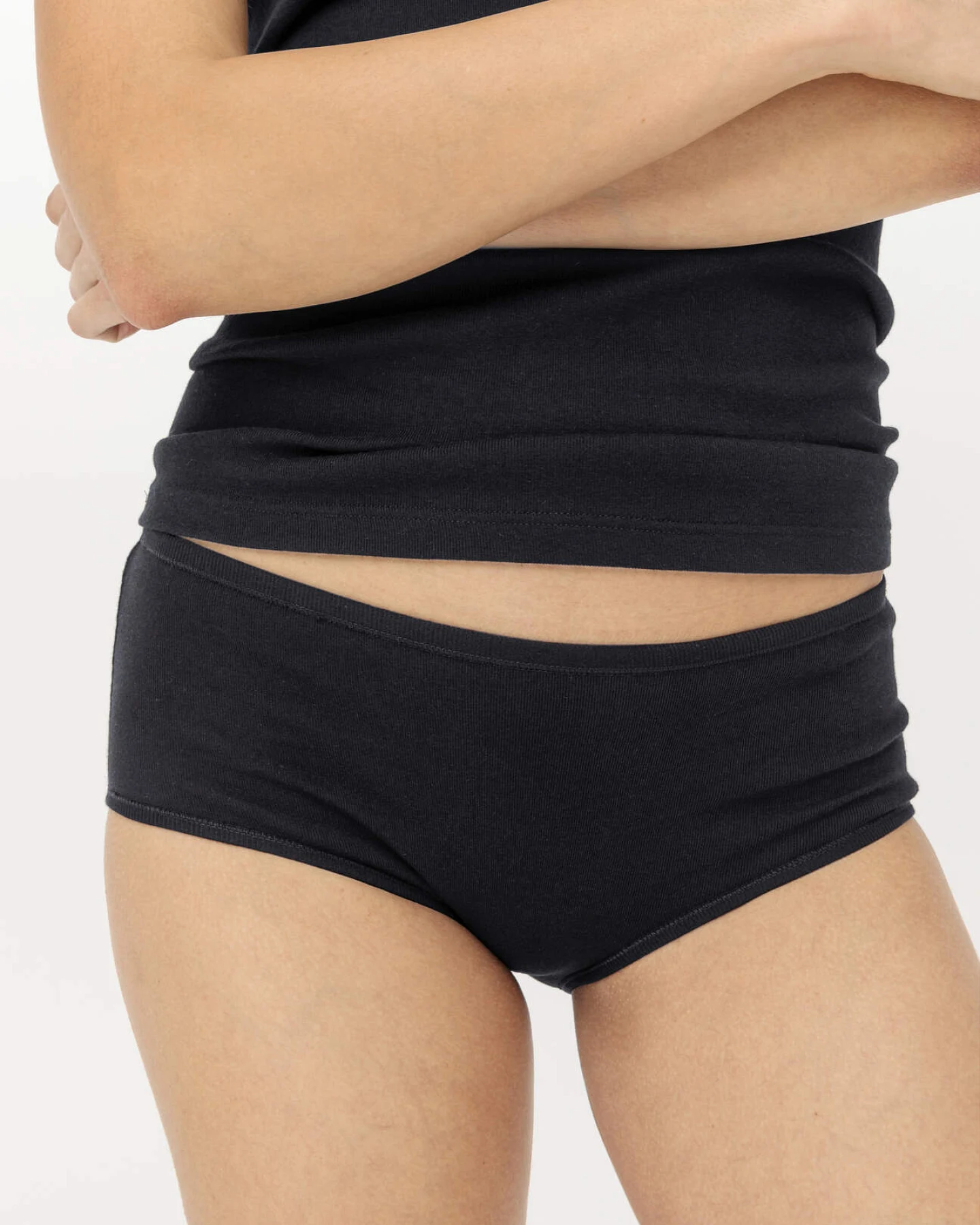 hessnatur Damen Panty Regular Cut 2er-Pack PURE COTTON aus Bio-Baumwolle - schwarz - Größe 38 – Ansicht 3