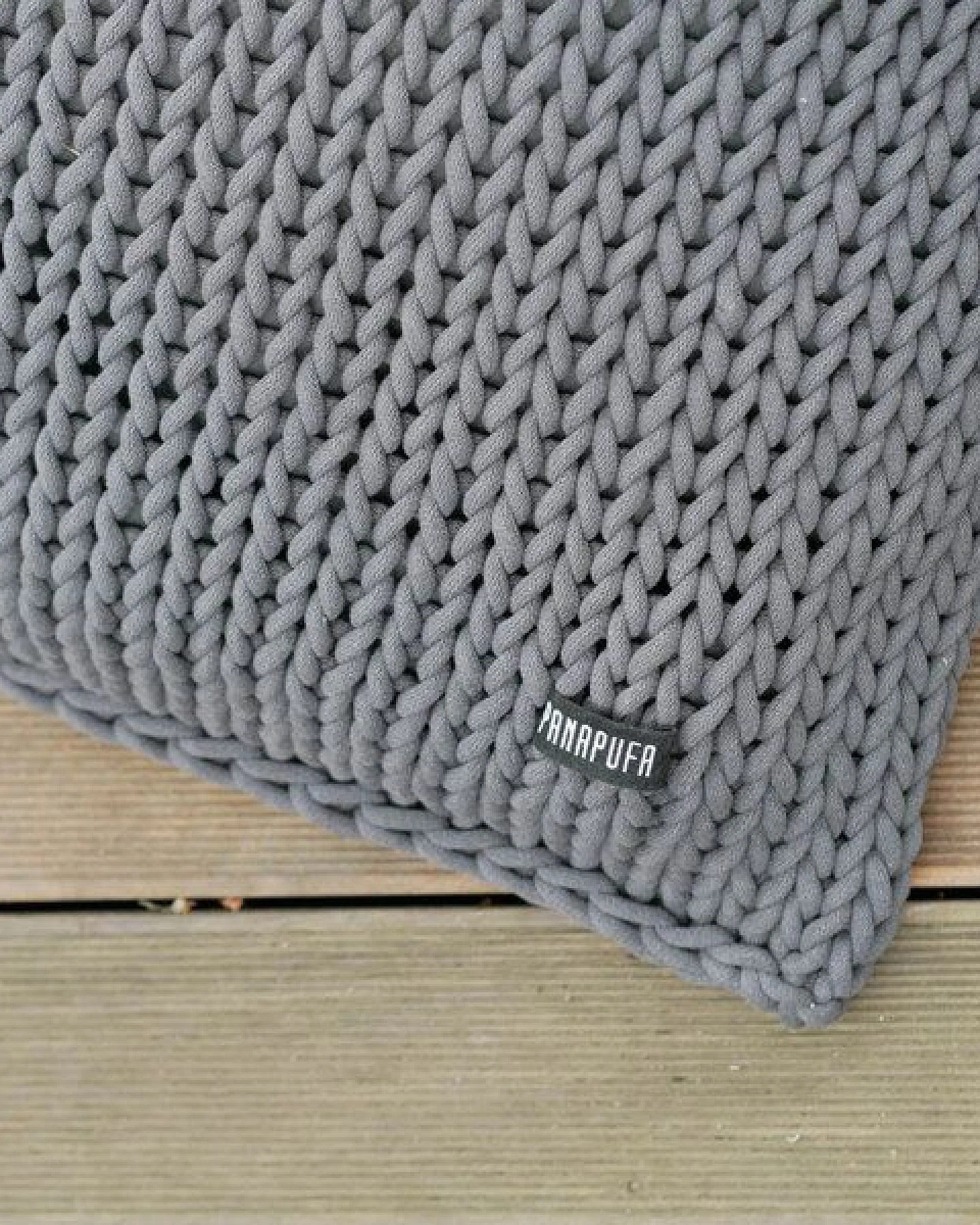 PANAPUFA Riesiger Chunky-Strick Sessel Bean Bag XXL Strick-Sitzsack Handgestrickter – Ansicht 3