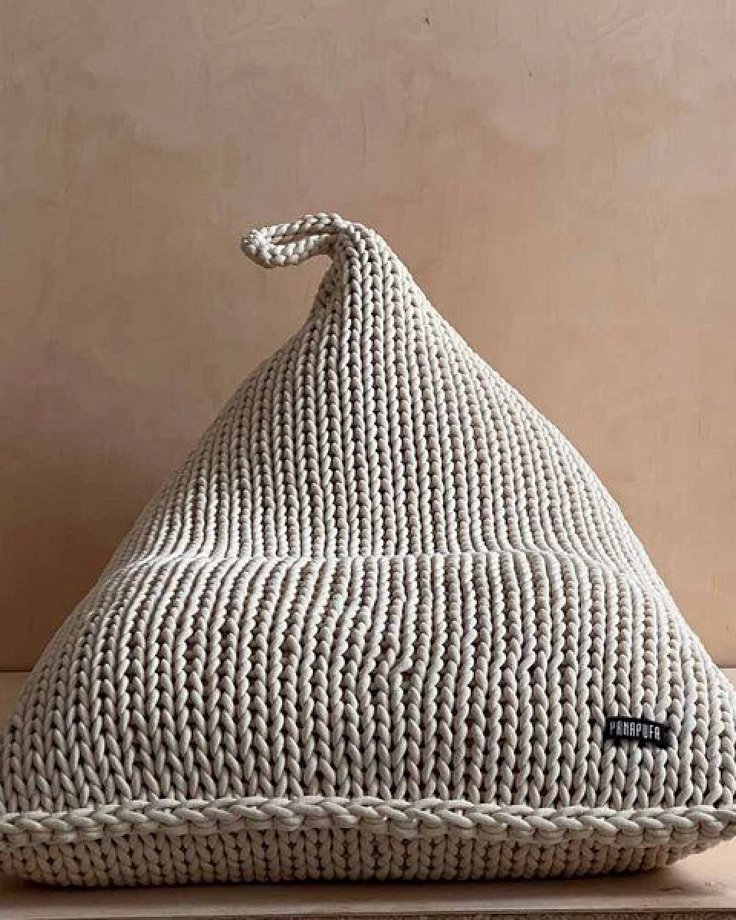 PANAPUFA Riesiger Chunky-Strick Sessel Bean Bag XXL Strick-Sitzsack Handgestrickter – Ansicht 4