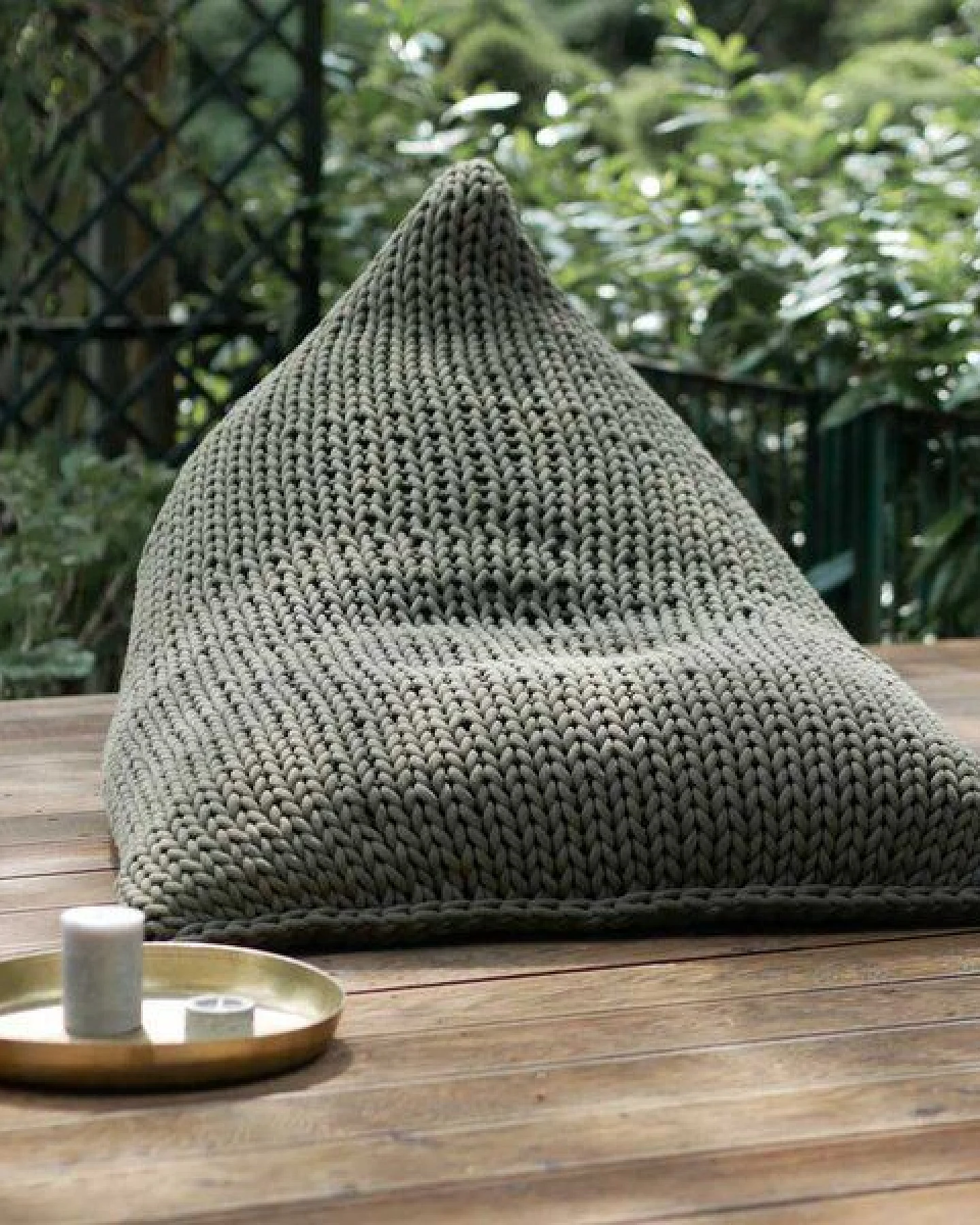 PANAPUFA Riesiger Chunky-Strick Sessel Bean Bag XXL Strick-Sitzsack Handgestrickter – Ansicht 3