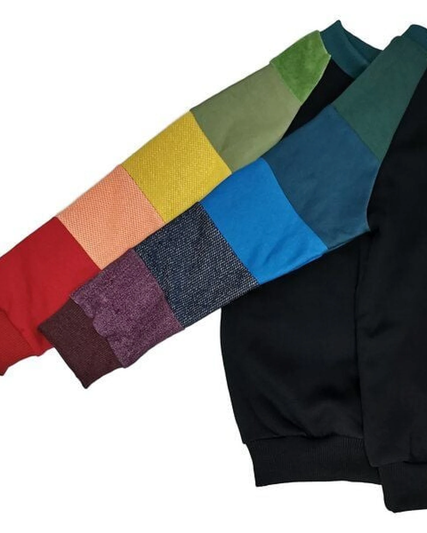 liebewicht Pullover aus Bio Sweat Regenbogen Patchwork Unikat für Babys und Kinder – Ansicht 4