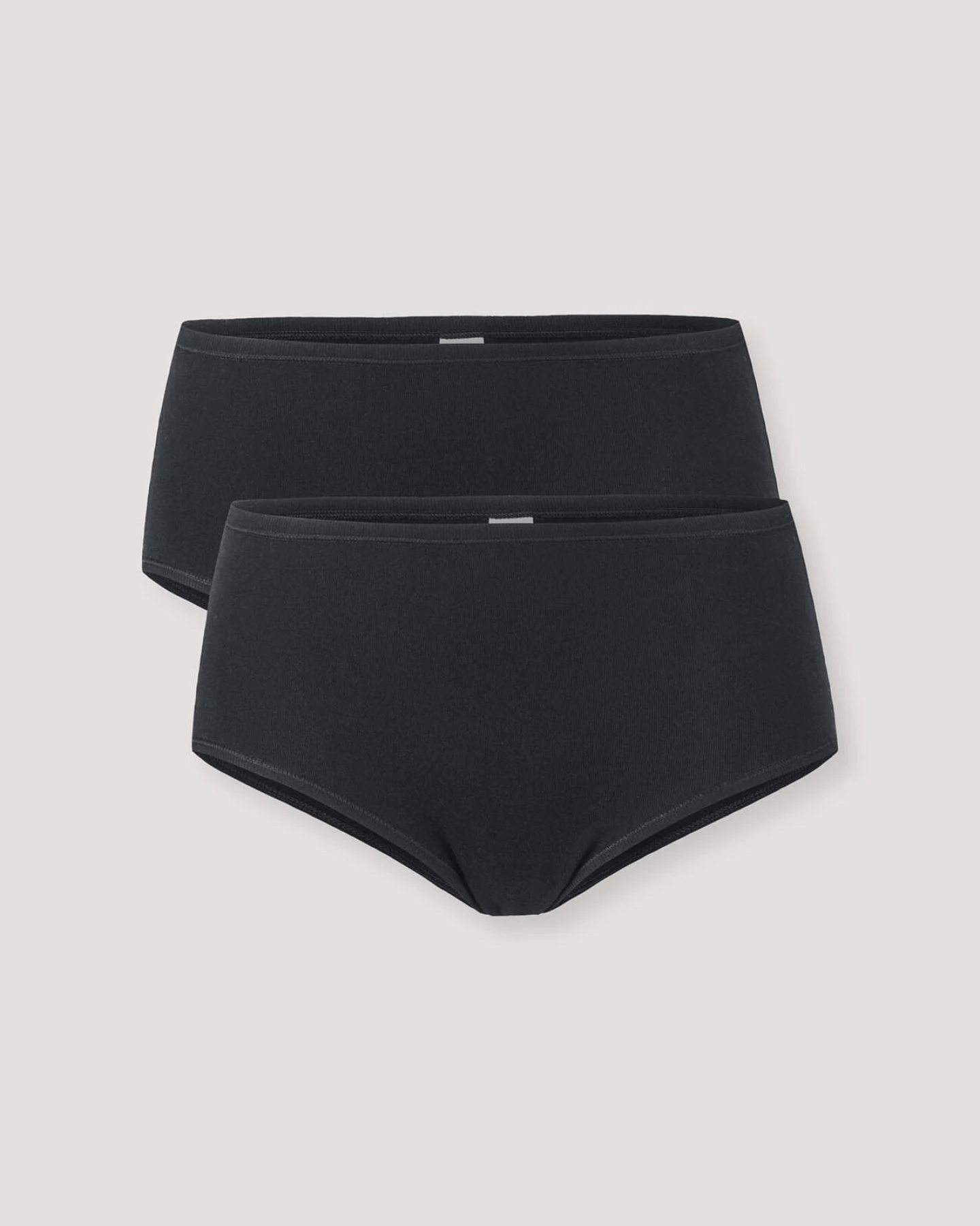 hessnatur Damen Panty Regular Cut 2er-Pack PURE COTTON aus Bio-Baumwolle - schwarz - Größe 46 – Ansicht 3
