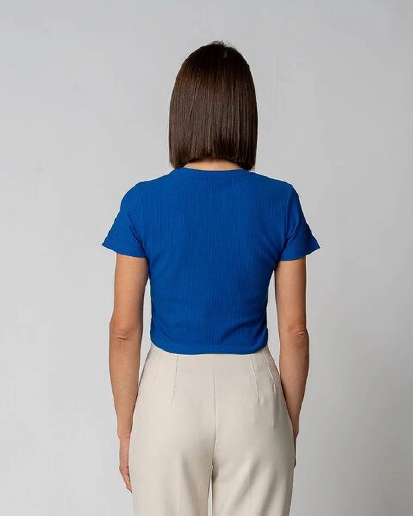 GORG Damen Geripptes Cropped T-Shirt aus Bio-Baumwolle & TENCEL Modal – Ansicht 3