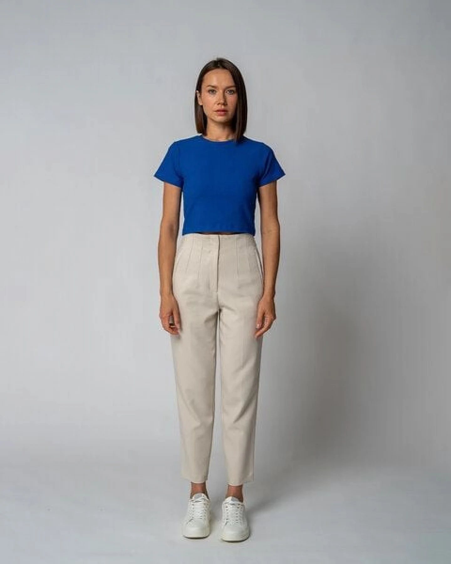 GORG Damen Geripptes Cropped T-Shirt aus Bio-Baumwolle & TENCEL Modal – Ansicht 4