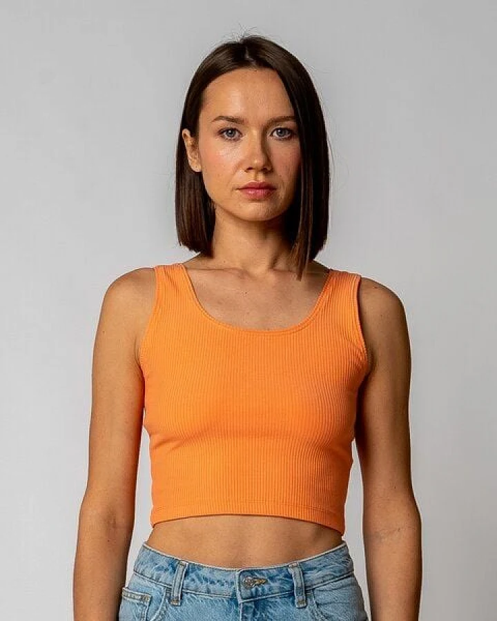 GORG Damen Geripptes Cropped Top aus Bio-Baumwolle & TENCEL Modal