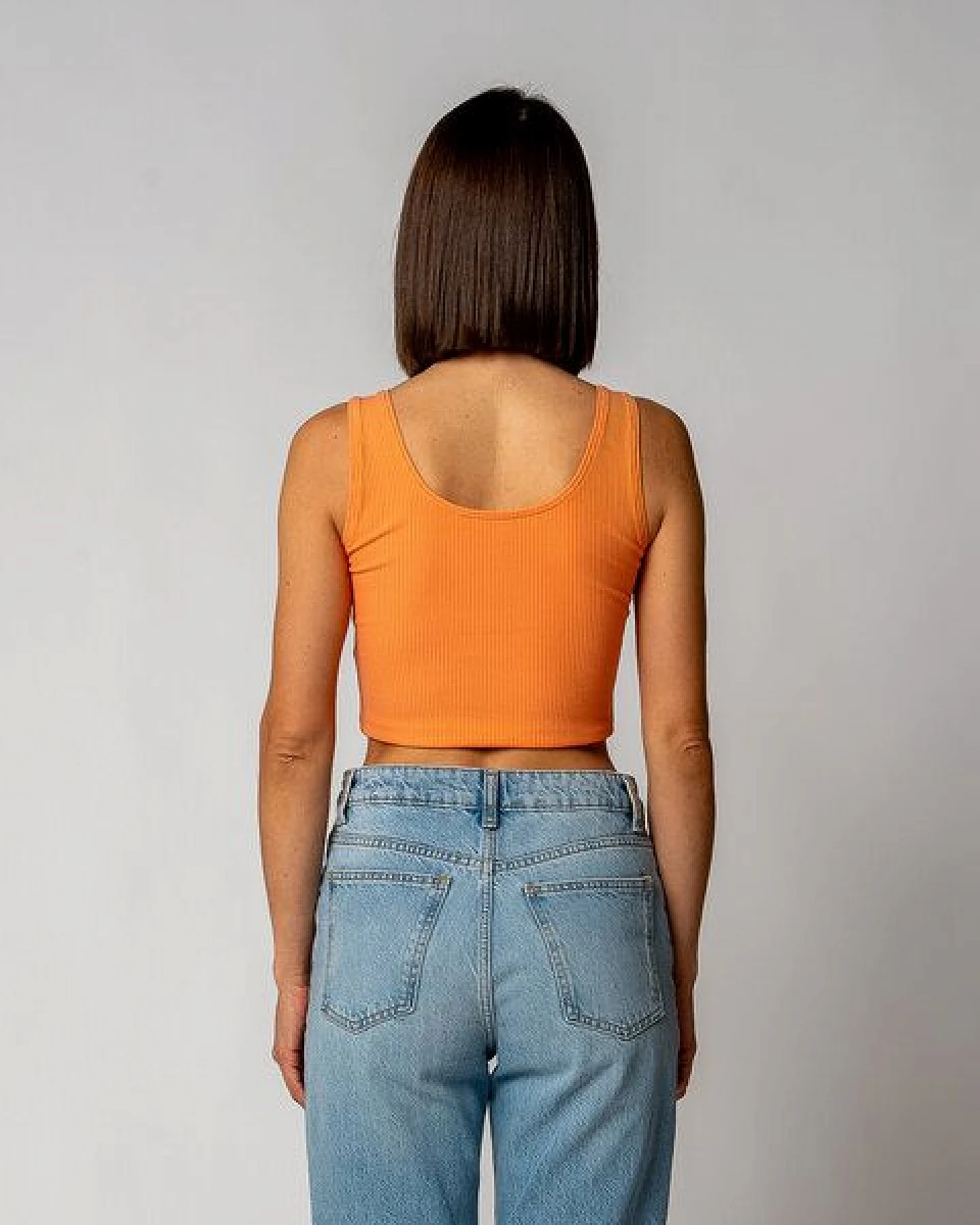GORG Damen Geripptes Cropped Top aus Bio-Baumwolle & TENCEL Modal – Ansicht 3