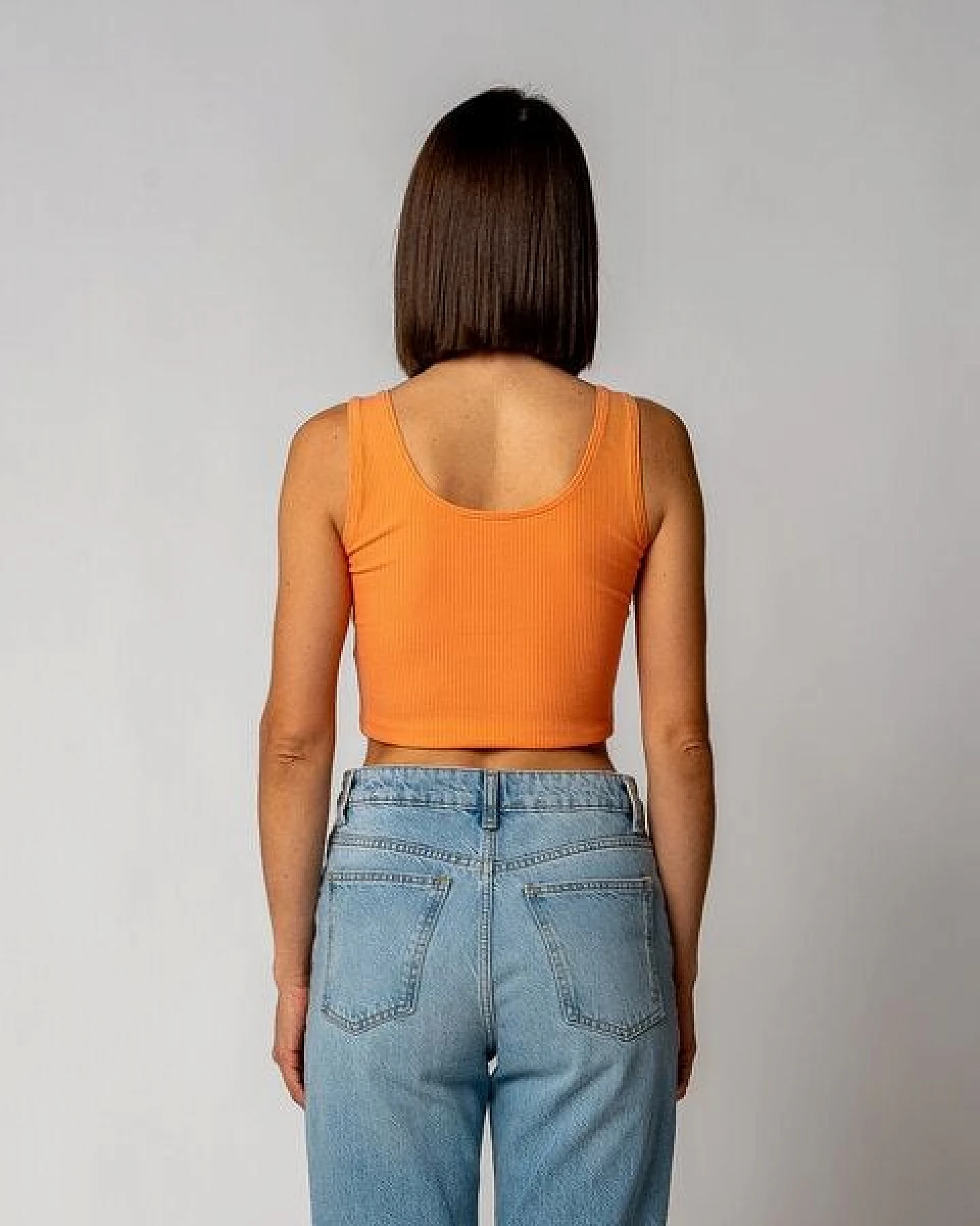 GORG Damen Geripptes Cropped Top aus Bio-Baumwolle & TENCEL Modal – Ansicht 3