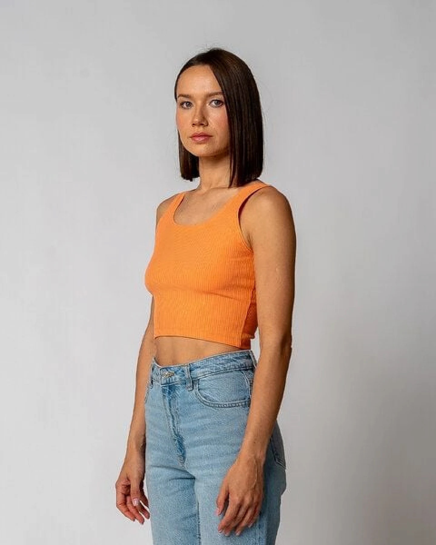 GORG Damen Geripptes Cropped Top aus Bio-Baumwolle & TENCEL Modal – Ansicht 4