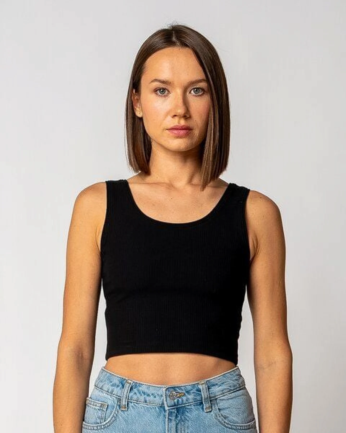 GORG Damen Geripptes Cropped Top aus Bio-Baumwolle & TENCEL Modal – Ansicht 3