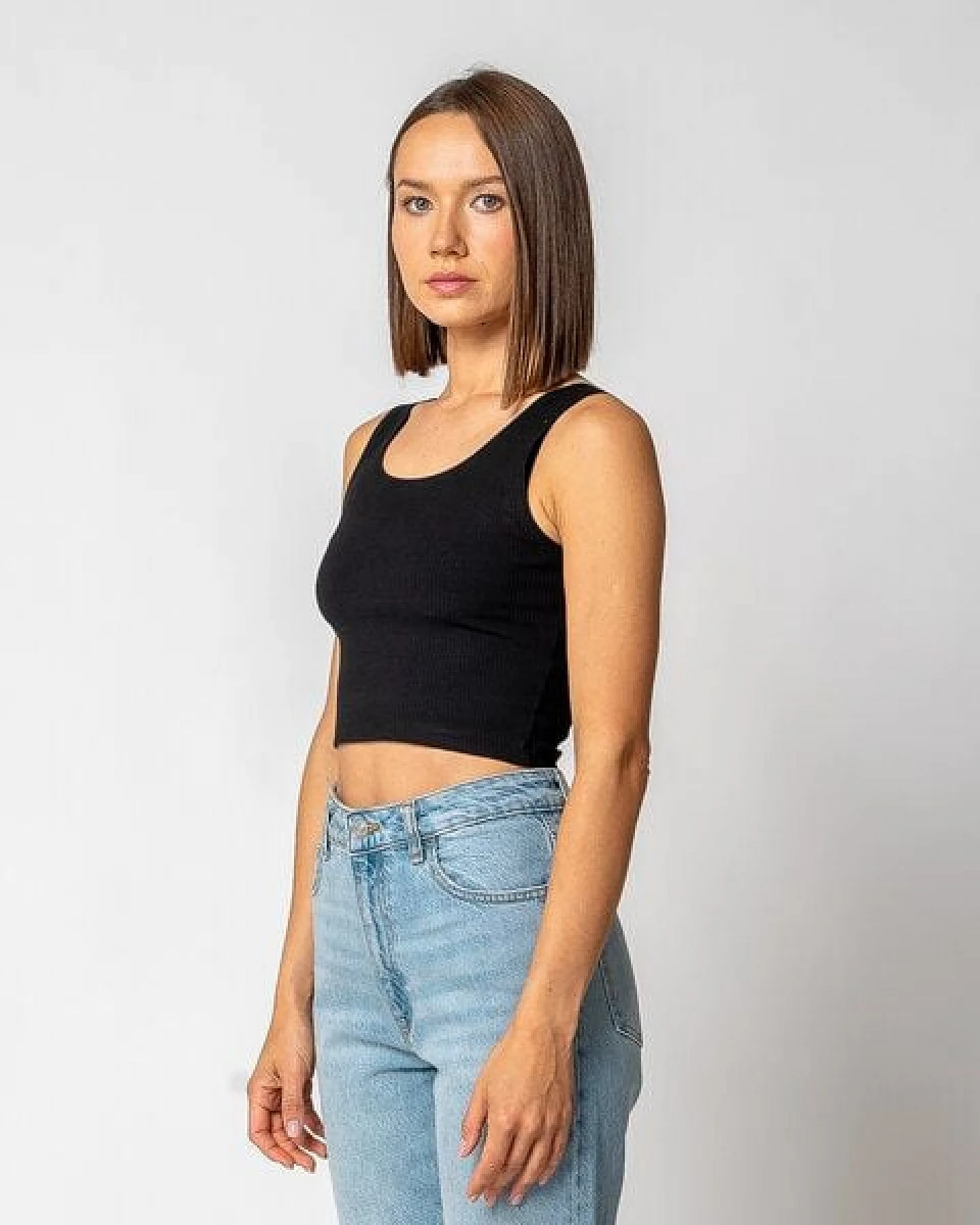 GORG Damen Geripptes Cropped Top aus Bio-Baumwolle & TENCEL Modal – Ansicht 4
