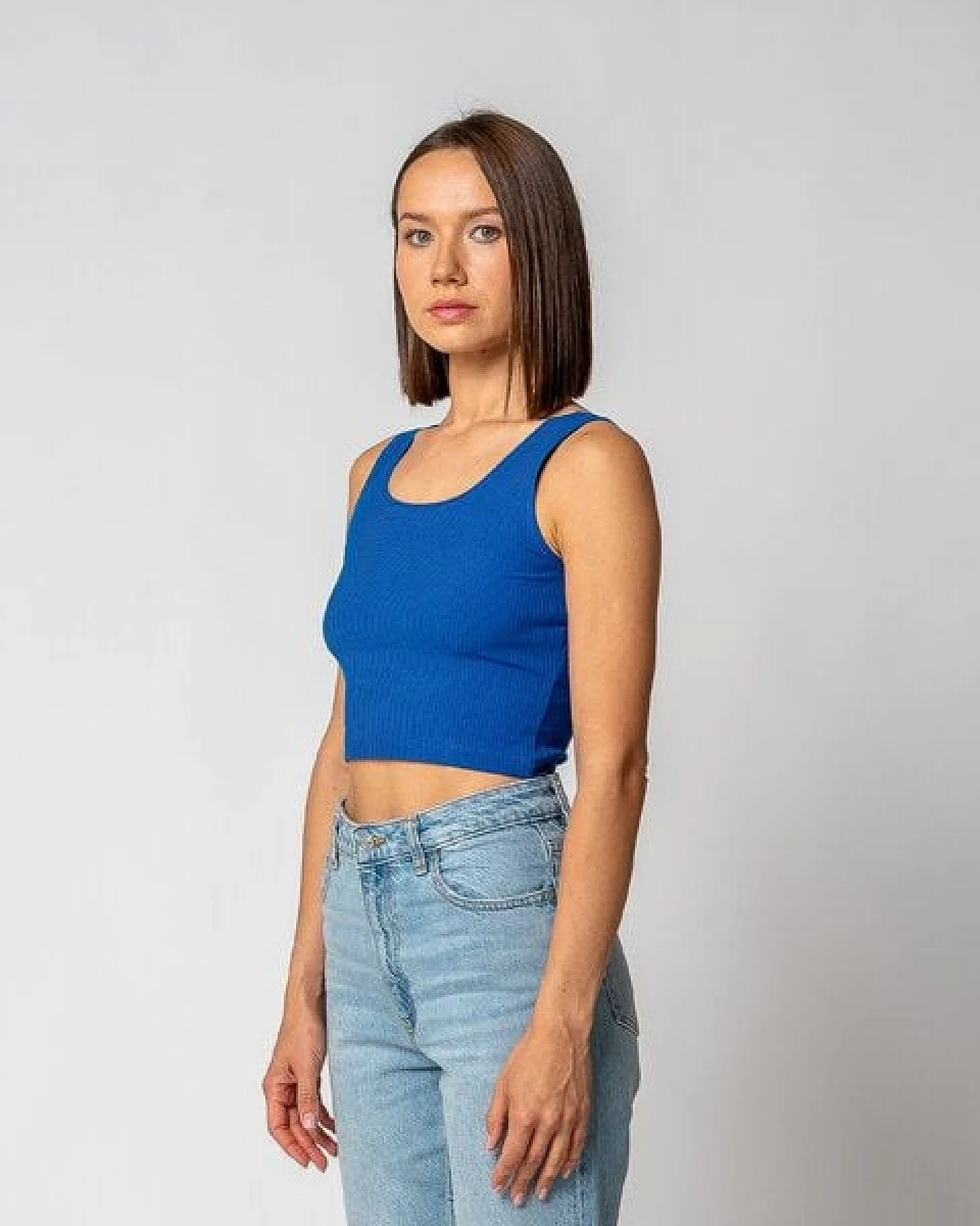 GORG Damen Geripptes Cropped Top aus Bio-Baumwolle & TENCEL Modal – Ansicht 4