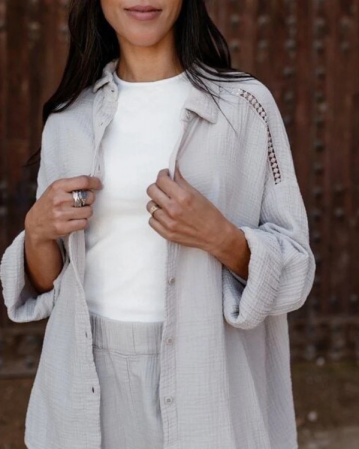 NORDLICHT Oversize Musselin Bluse Mia aus 100% Bio-Baumwolle