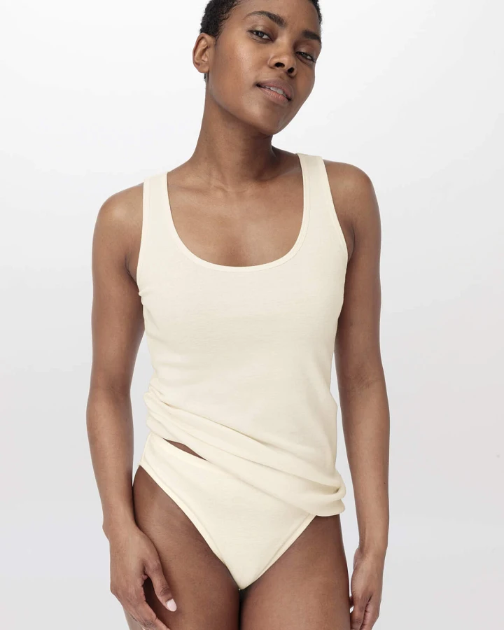 hessnatur Damen Rundhals Tanktop im 2-Pack PURE COTTON aus Bio-Baumwolle - natur - Größe 34