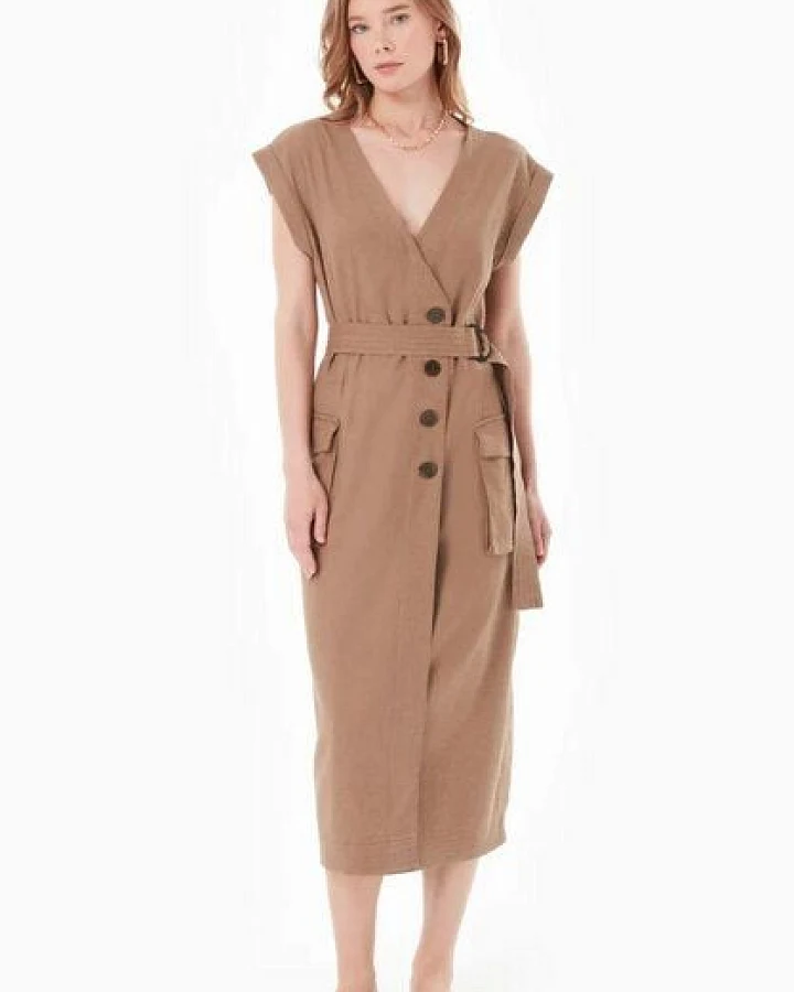ORGANICATION Kleid aus LENZING ECOVERO und Leinen