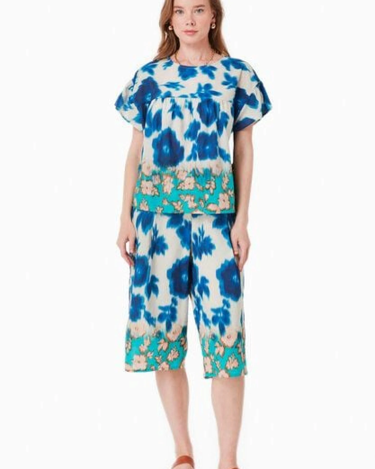 ORGANICATION Bluse aus Bio-Baumwoll-Voile mit Blumenmuster – Ansicht 2