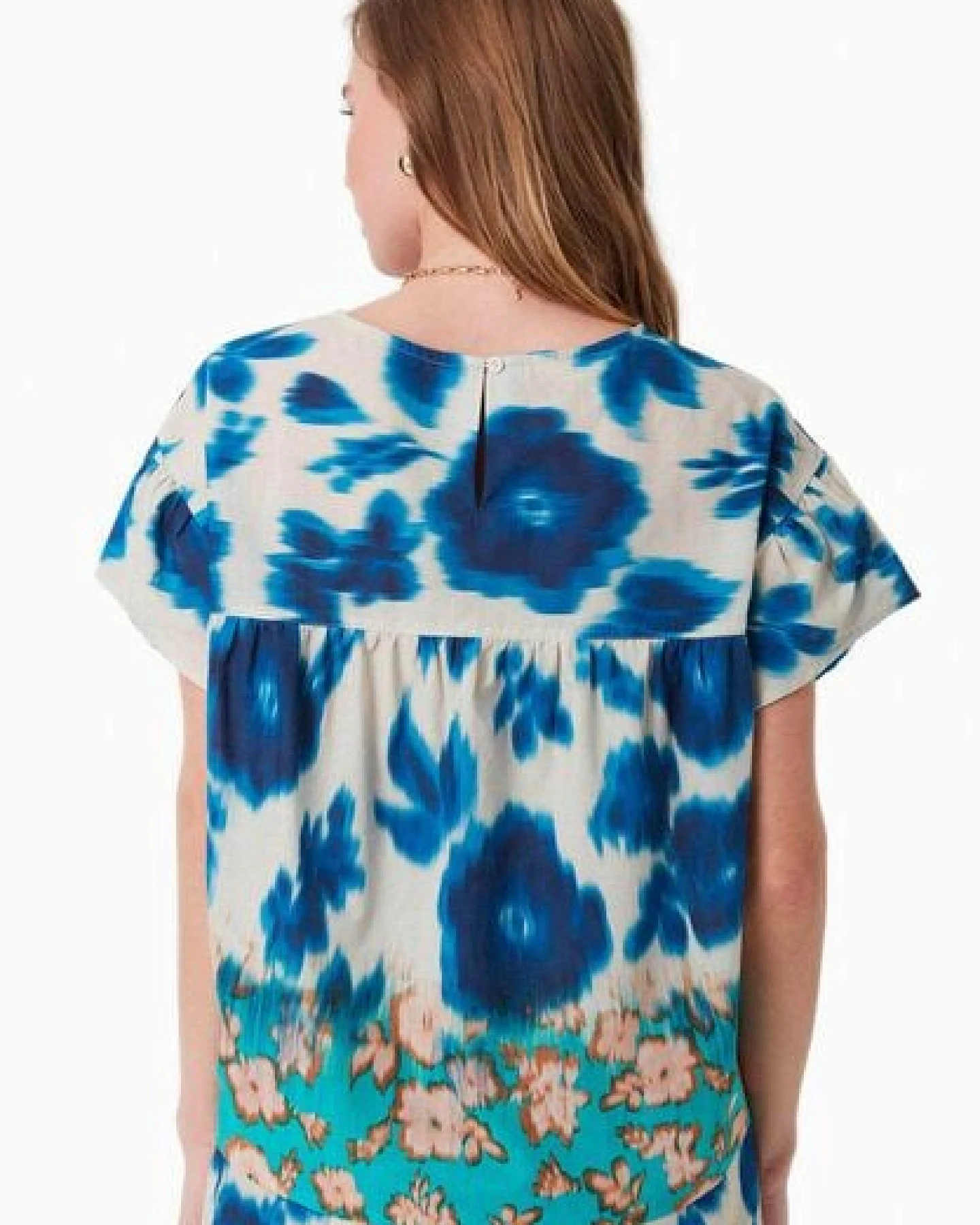ORGANICATION Bluse aus Bio-Baumwoll-Voile mit Blumenmuster – Ansicht 4