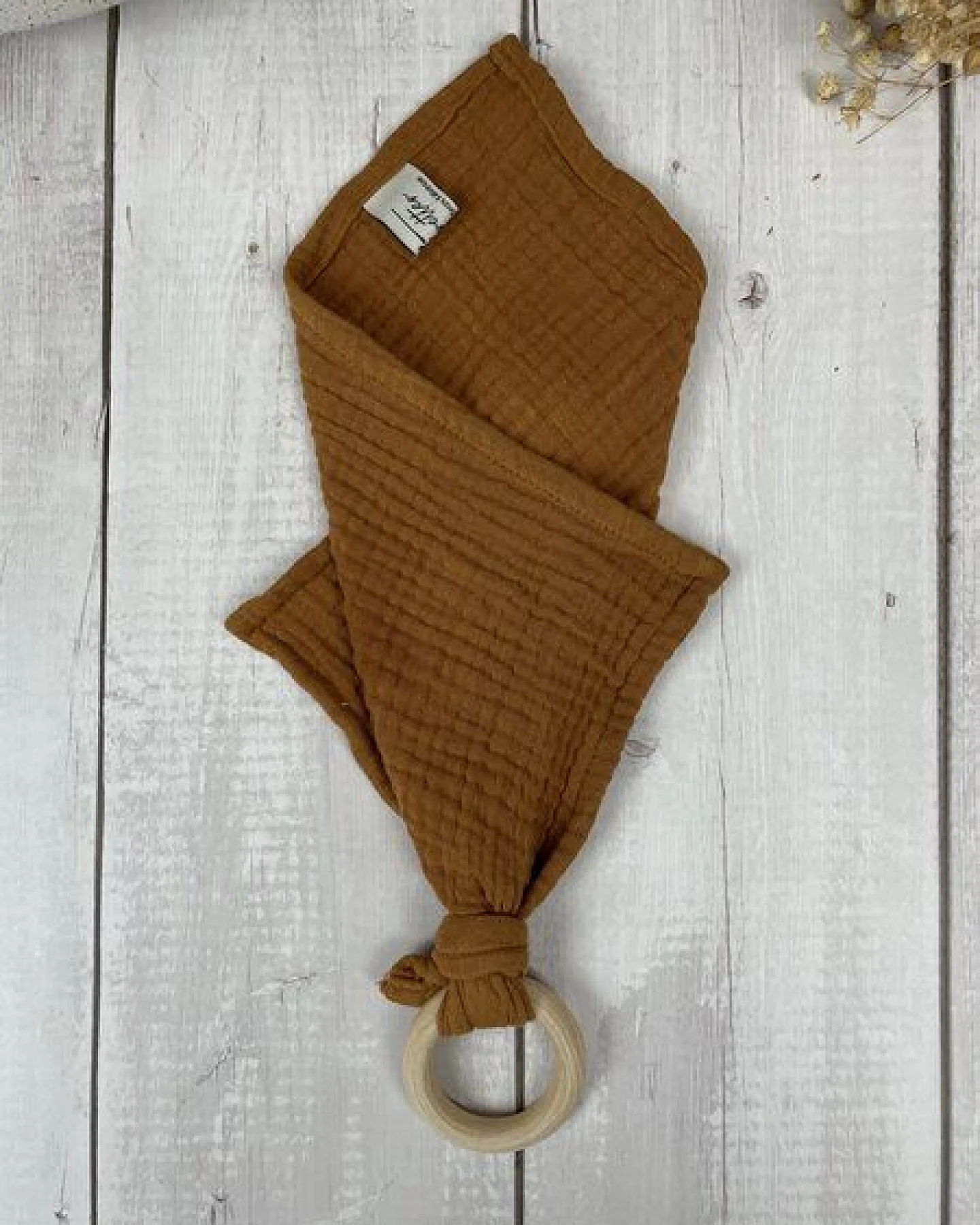 Stoffretter - Windelarsch & Zwirn Stoffretter Schnuff - Baby Musselin Schnuffeltuch mit Greifring – Ansicht 3