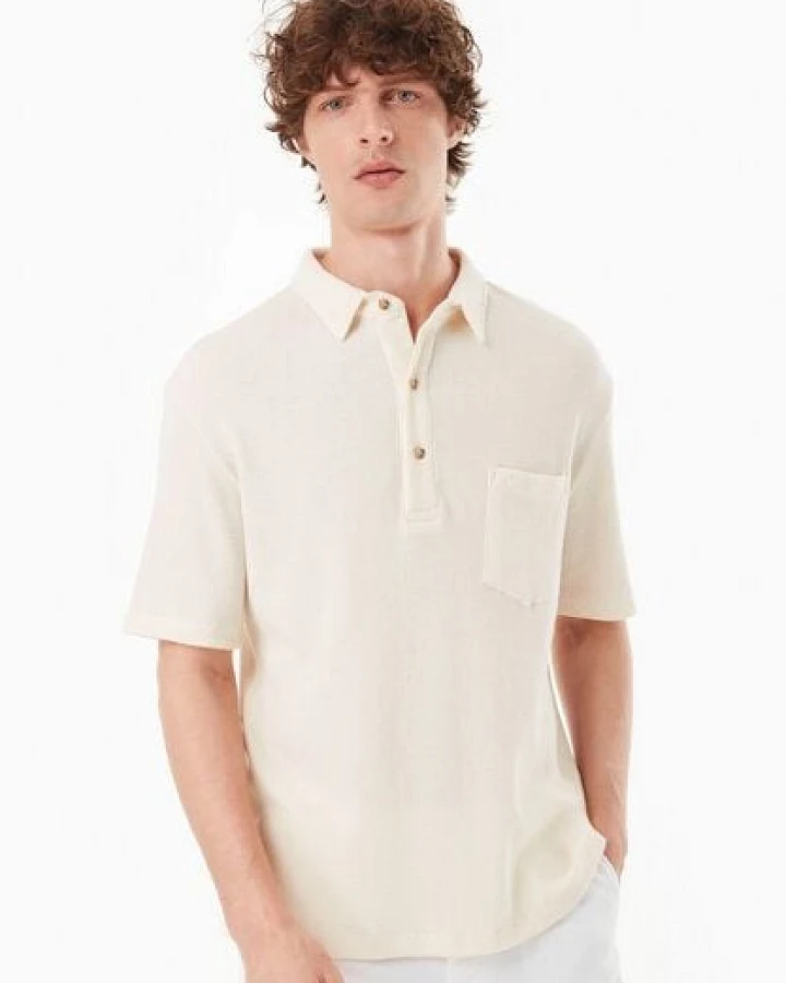 Produktseite: ORGANICATION Poloshirt aus Bio-Baumwolle mit Waffelstruktur