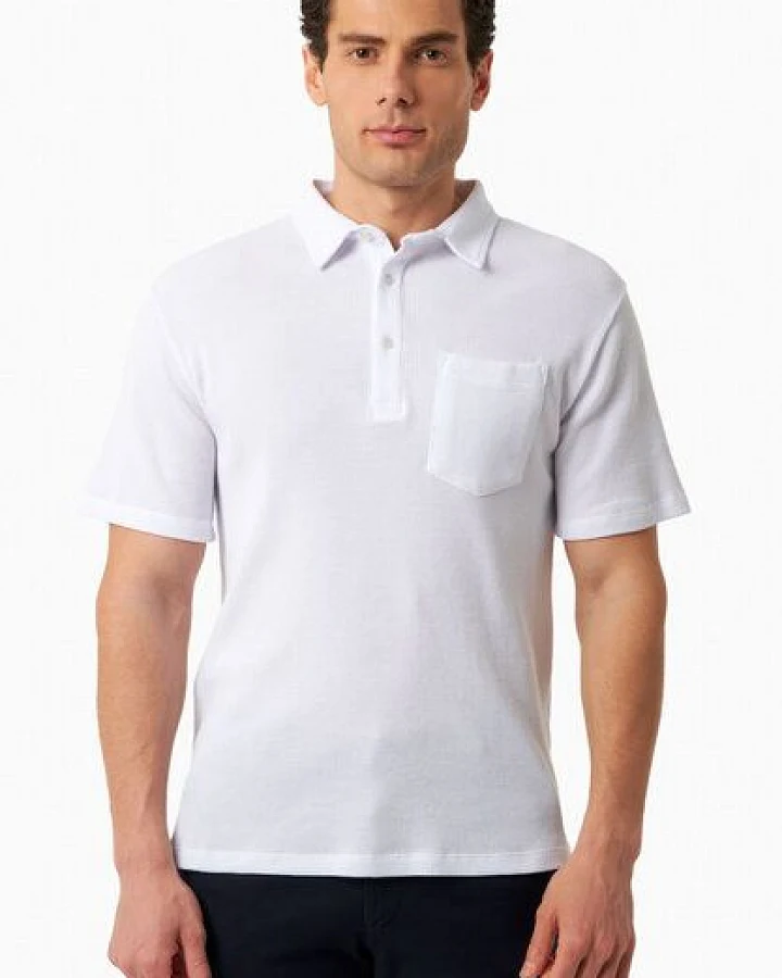 ORGANICATION Poloshirt aus Bio-Baumwolle mit Waffelstruktur