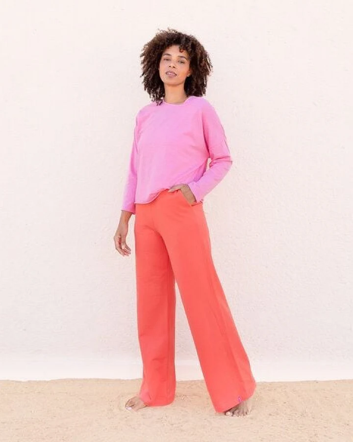 Jaya KITTY - Damen - Stylische Sweatpants aus softem French Terry mit Seitentaschen, Gummizug und etwas weiterem Beinen