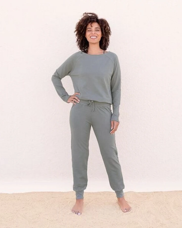 Jaya MANDY - Damen - perfekt sitzende Jogger-Pants für Yoga und Freizeit in softem French Terry aus elastischer Biobaumwolle