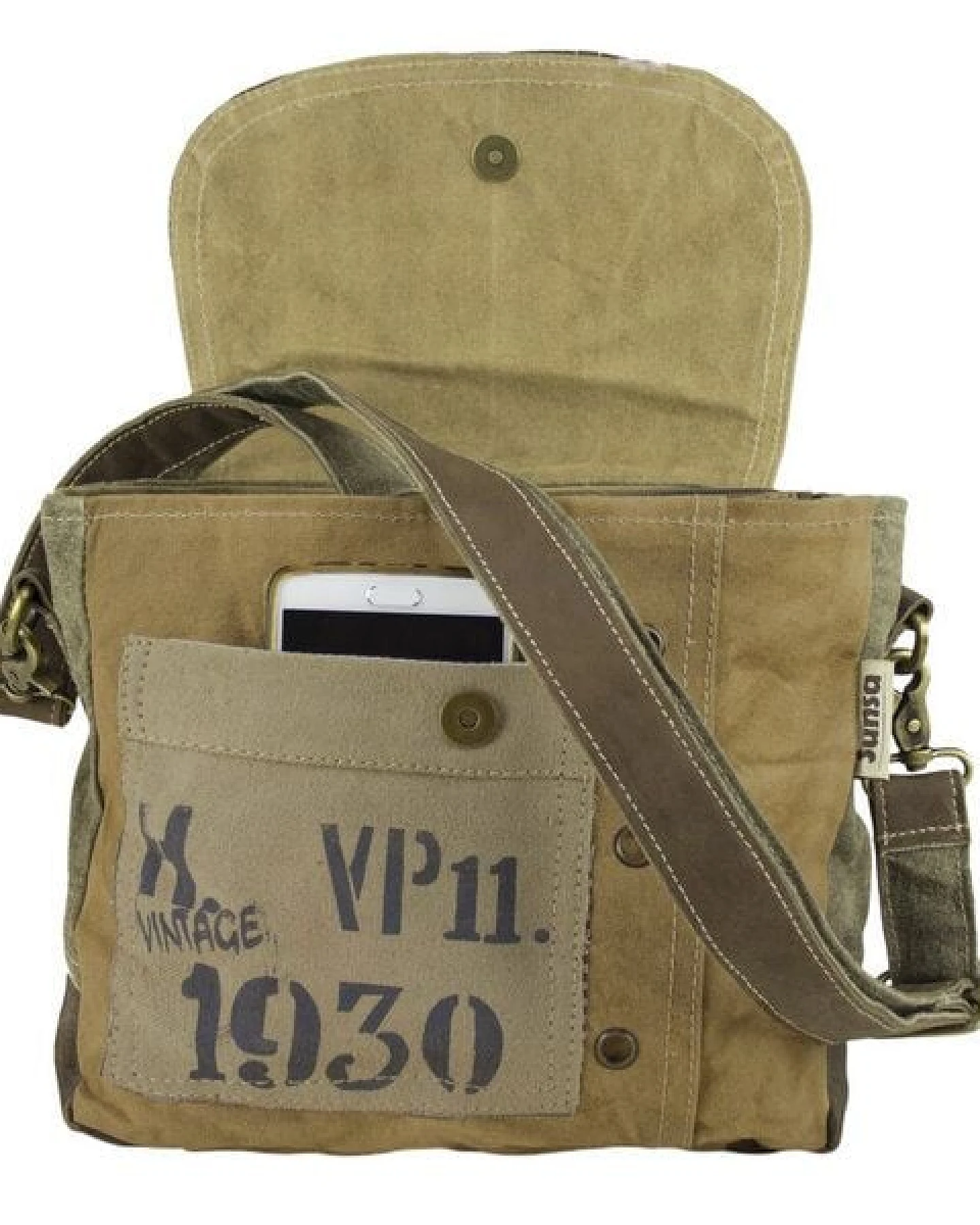 Sunsa Messenger Tasche Vintage Umhängetasche Canvas Schultertasche Mittelgroße Corssbody Bag – Ansicht 3