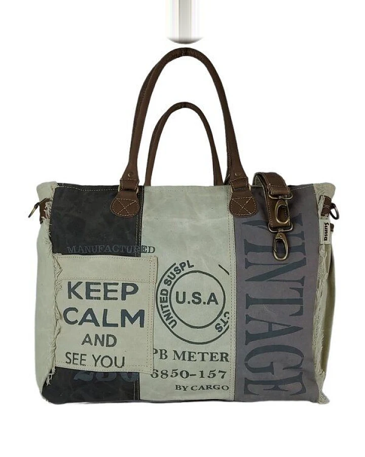 Sunsa Vintage Tasche XXL Shopper Handtasche Canvas Schultertasche