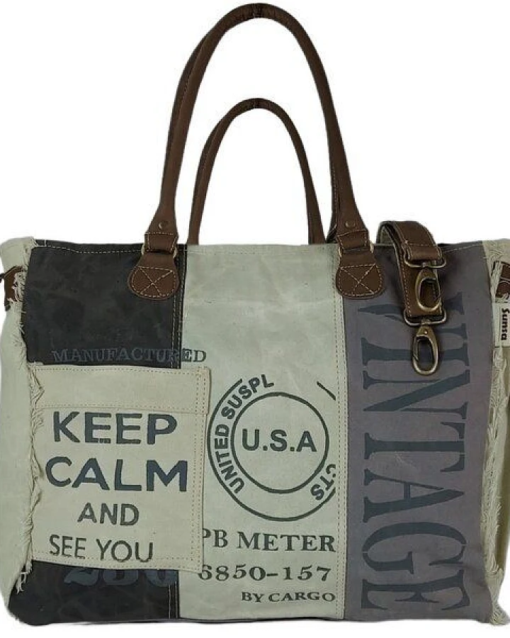 Sunsa Vintage Tasche XXL Shopper Handtasche Canvas Schultertasche