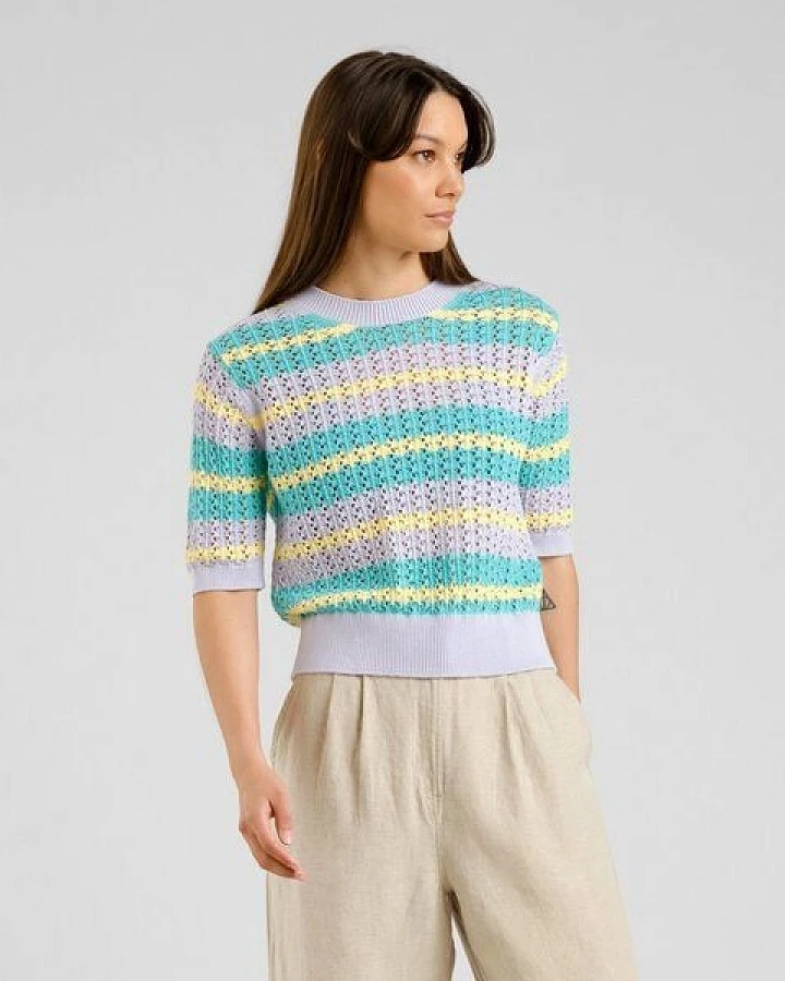 DEDICATED Flen Crochet Shirt - Retro Stripe