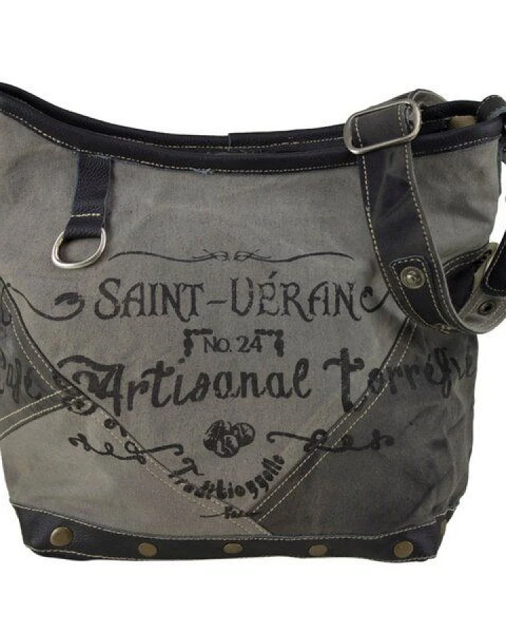 Sunsa Umhängetasche Canvas Tasche graue Vintage Schultertasche