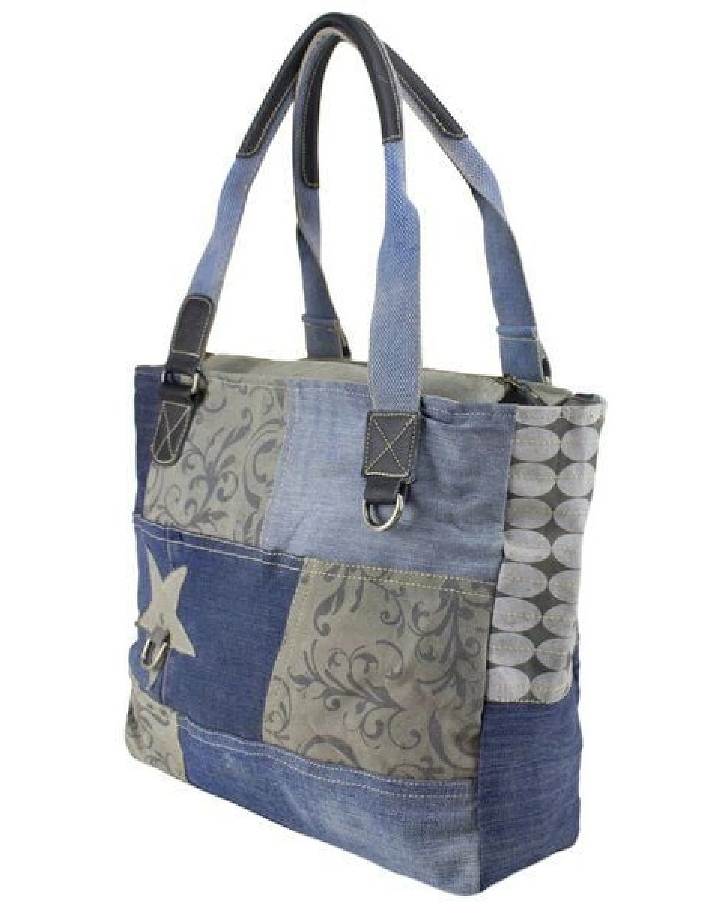 Sunsa Damen Handtasche Nachhaltige Shopper in Patchwork Design Große Schultertasche – Ansicht 4